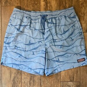 Vineyard Vines Light Blue Wave Swim Trunks
